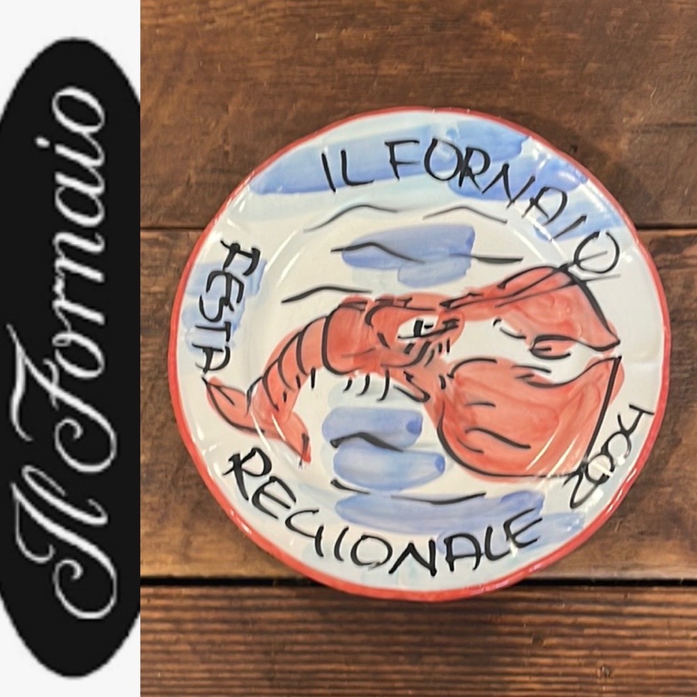 IL FORNAIO FESTA REGIONALE 2004 VINTAGE  ITALIAN LOBSTER COLLECTIBLE PLATE